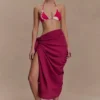 Evie katoenen sarong – Wijnrood Evie katoenen sarong – Wijnrood