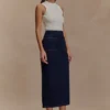 Fallon Denim Midirok – Indigoblauw Fallon Denim Midirok – Indigoblauw