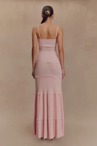 Finley maxi-jurk van pointelle-breisel – Babyroze
