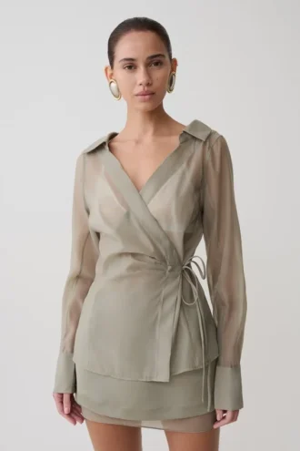 Frankie Organza Cross-Over Shirt – Rook
