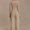 Frannie gerimpelde zijde-mix-broek – Zand Frannie gerimpelde zijde-mix-broek – Zand
