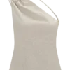 Gabby asymmetrische halslijn linnen top met kralen – naturel Gabby asymmetrische halslijn linnen top met kralen – naturel