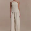 Gabby linnen broek met rechte pijpen – naturel Gabby linnen broek met rechte pijpen – naturel