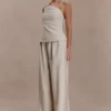 Gabby linnen broek met rechte pijpen – naturel Gabby linnen broek met rechte pijpen – naturel