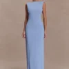 Galilea crêpe gedrapeerde maxi-jurk – Korenbloemblauw Galilea crêpe gedrapeerde maxi-jurk – Korenbloemblauw