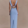 Galilea crêpe gedrapeerde maxi-jurk – Korenbloemblauw Galilea crêpe gedrapeerde maxi-jurk – Korenbloemblauw