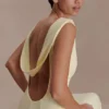 Galilea crêpe gedrapeerde maxi-jurk – Lemon Galilea crêpe gedrapeerde maxi-jurk – Lemon