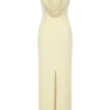 Galilea crêpe gedrapeerde maxi-jurk – Lemon Galilea crêpe gedrapeerde maxi-jurk – Lemon