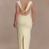 Galilea crêpe gedrapeerde maxi-jurk – Lemon Galilea crêpe gedrapeerde maxi-jurk – Lemon