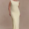 Galilea crêpe gedrapeerde maxi-jurk – Lemon Galilea crêpe gedrapeerde maxi-jurk – Lemon