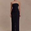 Gemma strapless mesh maxi-jurk – Zwart Gemma strapless mesh maxi-jurk – Zwart