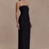Gemma strapless mesh maxi-jurk – Zwart Gemma strapless mesh maxi-jurk – Zwart