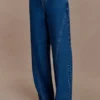 Georgette Denim-jeans met panelen en middelhoge taille – donkerblauw Georgette Denim-jeans met panelen en middelhoge taille – donkerblauw