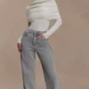 Georgette Denim jeans met panelen en middelhoge taille – Grijs Georgette Denim jeans met panelen en middelhoge taille – Grijs