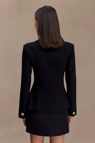 Christel Suiting getailleerde blazer – Zwart