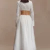 Greta gerimpelde maxi-rok – Wit