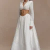 Greta gerimpelde maxi-rok – Wit