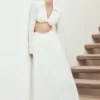 Greta gerimpelde maxi-rok – Wit