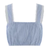 Gretel mouwloze crop top – Blauw gestreept Gretel mouwloze crop top – Blauw gestreept