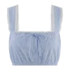 Gretel mouwloze crop top – Blauw gestreept Gretel mouwloze crop top – Blauw gestreept