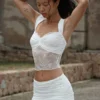 Guinevere kanten en mesh top – ivoor Guinevere kanten en mesh top – ivoor
