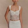 Guinevere kanten en mesh top – ivoor Guinevere kanten en mesh top – ivoor