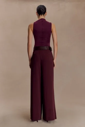 Hadleigh mouwloze slinky top – Bordeauxrood