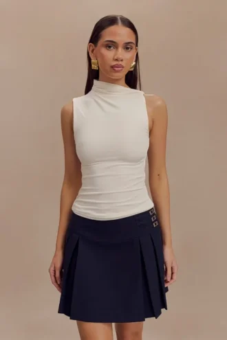 Hadleigh mouwloze slinky top – ivoor