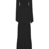 Haille gebreide chiffon maxi-jurk – Zwart