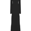 Haille gebreide chiffon maxi-jurk – Zwart
