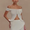 Haisley off-shoulder gebreide top – ivoor Haisley off-shoulder gebreide top – ivoor