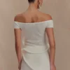 Haisley off-shoulder gebreide top – ivoor Haisley off-shoulder gebreide top – ivoor