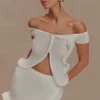 Haisley off-shoulder gebreide top – ivoor Haisley off-shoulder gebreide top – ivoor