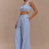 Hansen broek met wijde pijpen – Blauw met krijtstreep Hansen broek met wijde pijpen – Blauw met krijtstreep