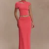 Haven Slinky Twist Midi-rok – Koraal Haven Slinky Twist Midi-rok – Koraal