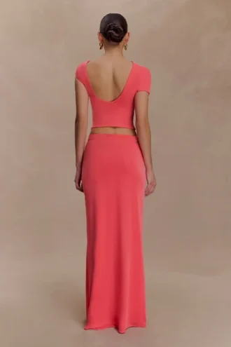 Haven Slinky Twist Midi-rok – Koraal
