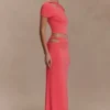 Haven Slinky Twist Midi-rok – Koraal Haven Slinky Twist Midi-rok – Koraal
