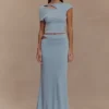 Haven Slinky Twist Midi-rok – Lichtblauw Haven Slinky Twist Midi-rok – Lichtblauw
