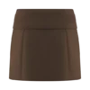 Hayes mini-rok met riem van imitatiesuède – Chocoladebruin