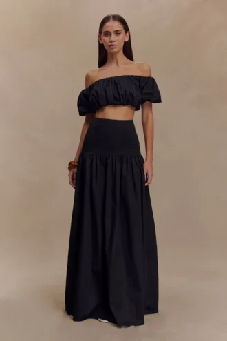 Herfst maxi-rok – Zwart