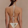 Huntleigh gehaakte bikinibroek – Witte & gouden zonnedruk Huntleigh gehaakte bikinibroek – Witte & gouden zonnedruk