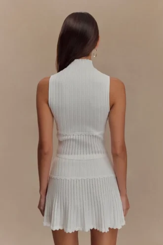 Indy Pointelle gebreide top – ivoor