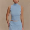 Indy Pointelle gebreide top – Korenbloemblauw Indy Pointelle gebreide top – Korenbloemblauw
