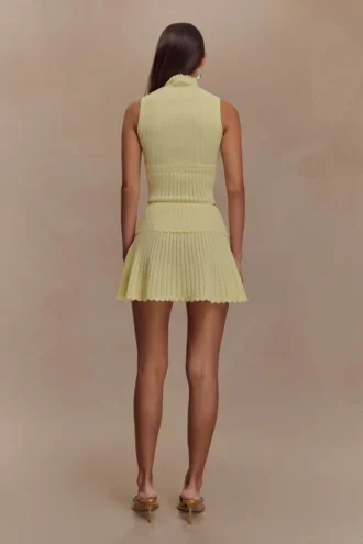 Indy Pointelle gebreid minirok – Lemon