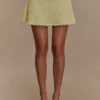 Indy Pointelle gebreid minirok – Lemon Indy Pointelle gebreid minirok – Lemon