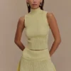 Indy Pointelle gebreide top – Lemon Indy Pointelle gebreide top – Lemon