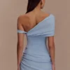 Irene gerimpelde gebreide top – Blauw Irene gerimpelde gebreide top – Blauw