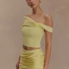 Irene gerimpelde gebreide top – Lemon Irene gerimpelde gebreide top – Lemon