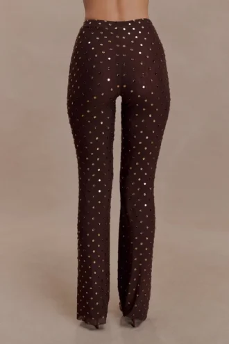 Jackie Diamante rechte broek – Chocolade