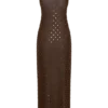 Jackie lange top met strass – Chocoladebruin Jackie lange top met strass – Chocoladebruin